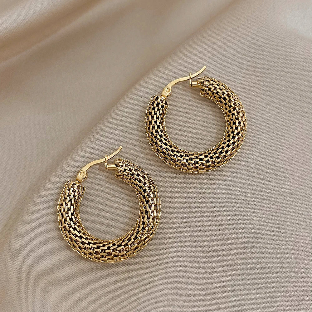Gilded Weave Hoops