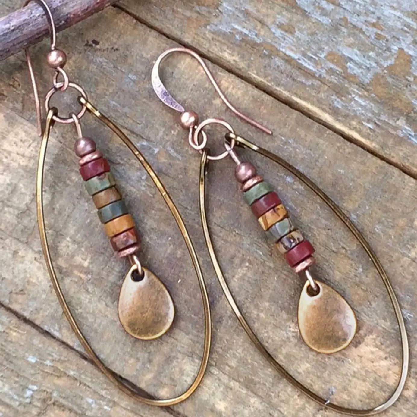 Stone Arc Drop Earrings