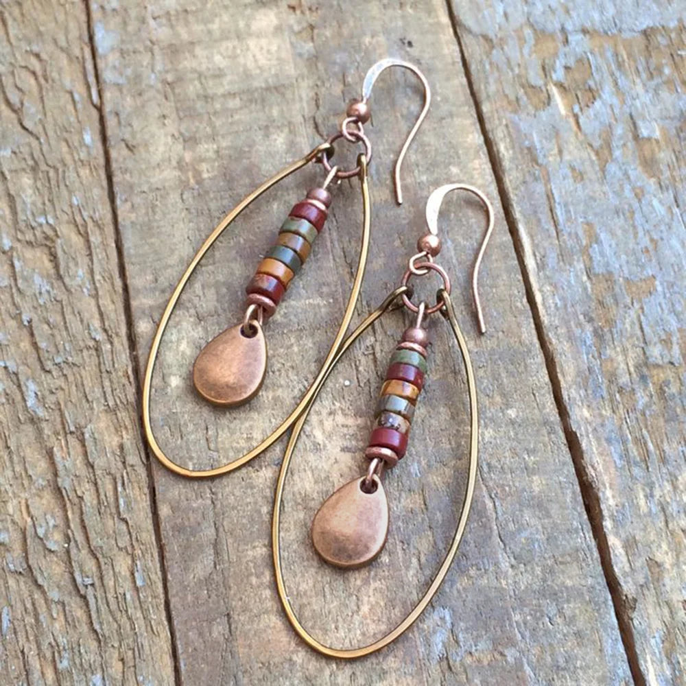 Stone Arc Drop Earrings