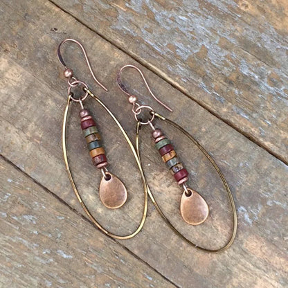 Stone Arc Drop Earrings