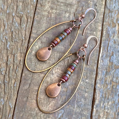 Stone Arc Drop Earrings