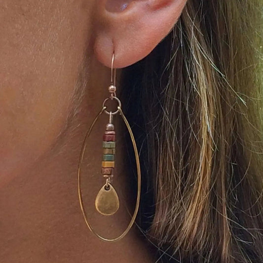 Stone Arc Drop Earrings